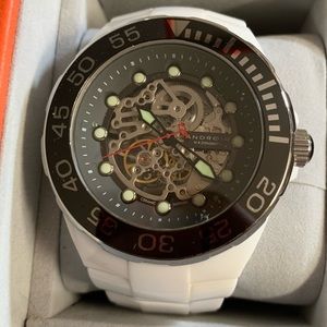 Men’s Android Automatic Watch with Skeletonized Ceramic Bracelet
